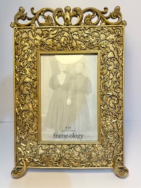 Ornate Gold faux Decorative 4x6 Picture Frame by frame ology floral scrolls